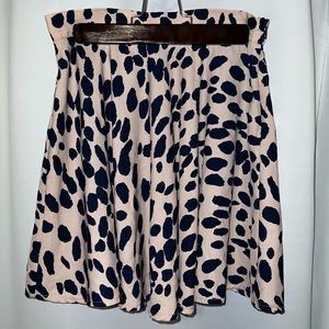 Like New Forever 21 Blush and Blue Leopard Printed Mini Skirt Size Small